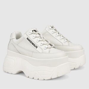 Naked Wolfe White Platform Sneakers Chunky Size 7 US Sprinter